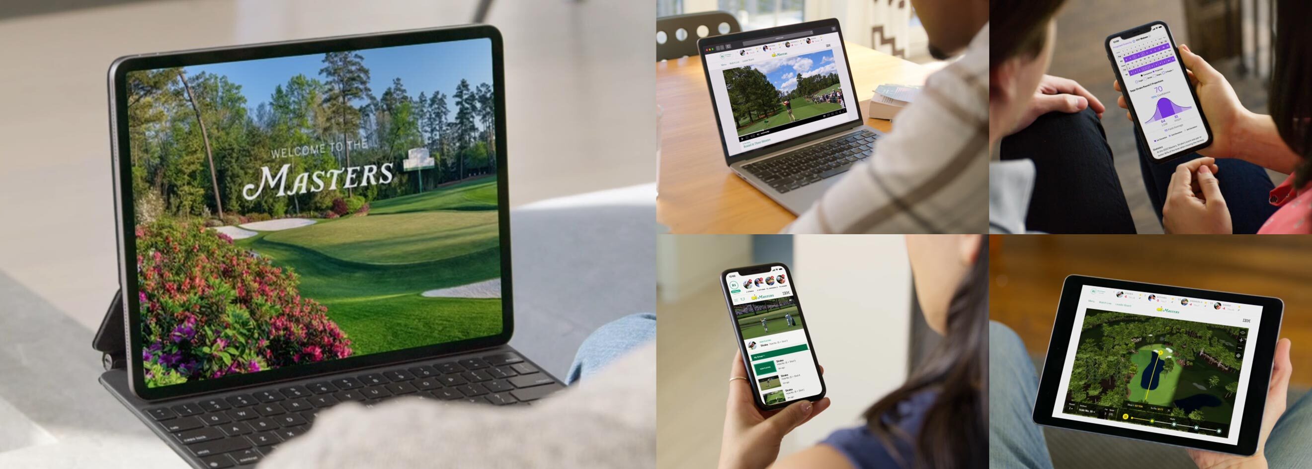 A collection of screenshots from the Masters App.